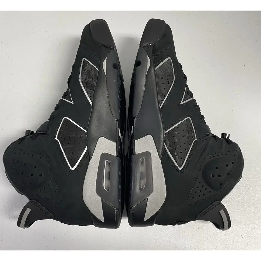 Air Jordan 6 Retro Cap and Gown IR2266 010 Size 9.5 Black Silver Suede Sneaker